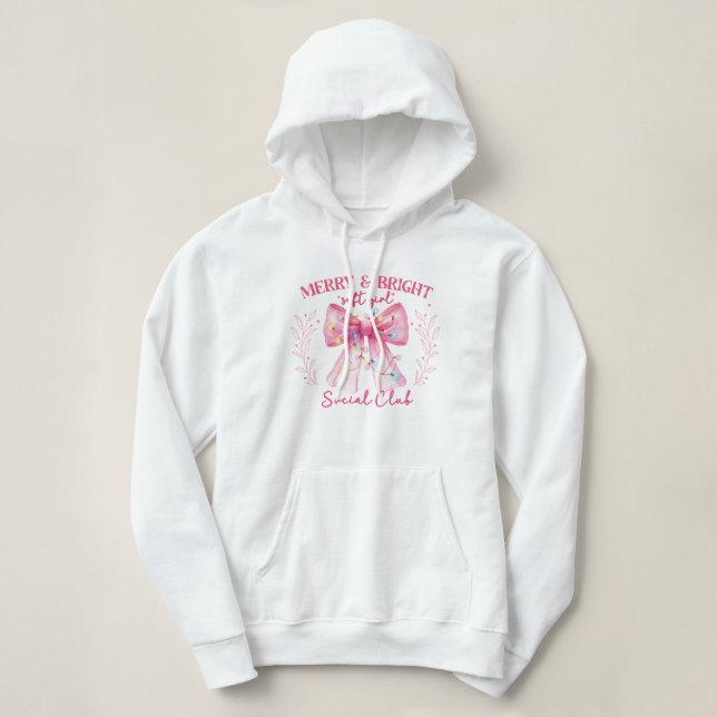 Sudadera Coquette, Navidades rosados (Diseño del anverso)