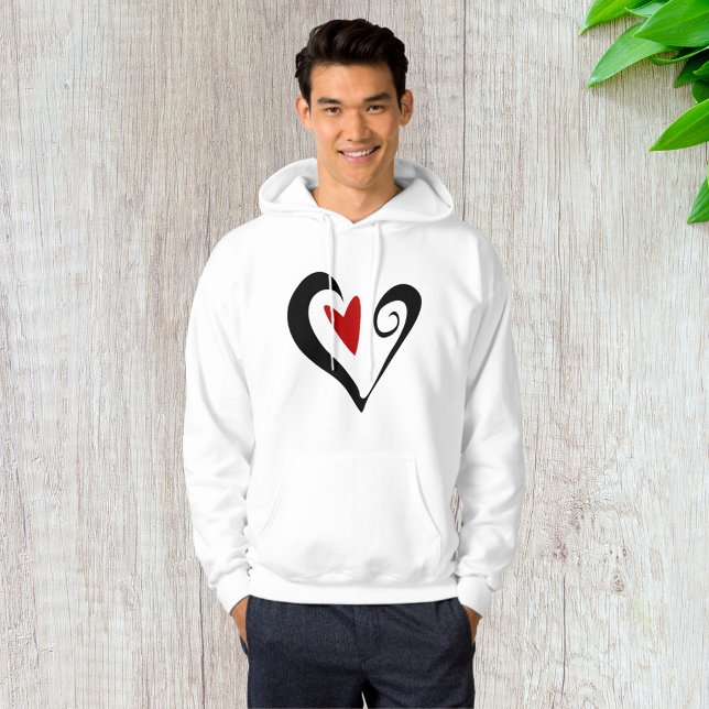 Sudadera Corazón abstracto rojo y negro Romántico moderno (Subido por el creador)