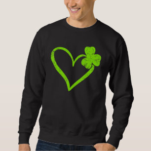 Sudadera Corazón Afortunado Shamrock Happy St Patricks Day
