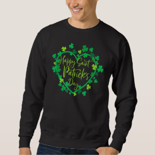 Sudadera Corazón Afortunado Shamrock Happy St Patricks Day 