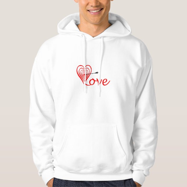 Sudadera Corazón amor blanco con flecha (Anverso)