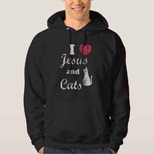 Sudadera Corazón Amor Jesús Y Gatos Dios Señor Distre