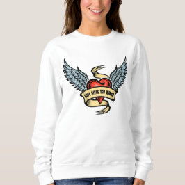 Sudadera Corazón Antiguo Con Alas