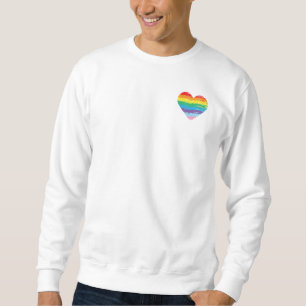 Sudadera CORAZÓN Arcoiris Bandera LGBTQIA, camiseta del org
