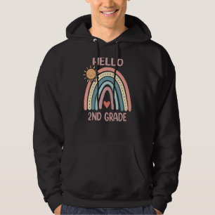 Sudadera Corazón Arcoíris Boho Para Maestras Mujeres Hola 2