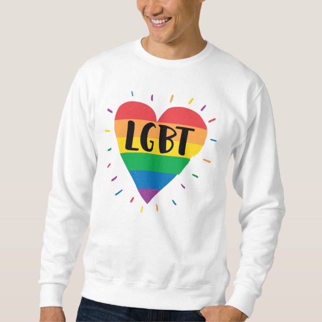 Sudadera Corazón arcoiris LGBT (Anverso)