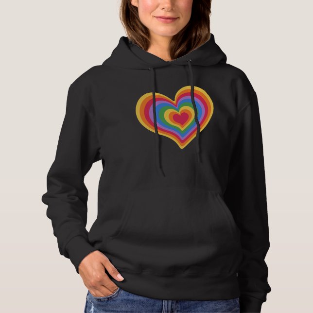 Sudadera Corazón arcoiris. Orgullo por el amor gay (Anverso)