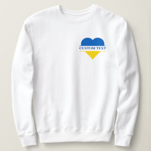 Sudadera Corazón azul y amarillo. Texto personalizado. ¡Per
