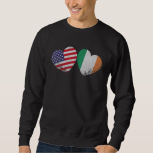 Sudadera Corazón Bandera Americana Irlandesa Patriótica Her