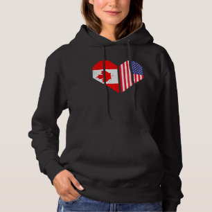 Sudadera Corazón Bandera Estadounidense Maple Leaf Bandera 