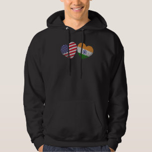 Sudadera Corazón Bandera India Americana Familia Patriótica