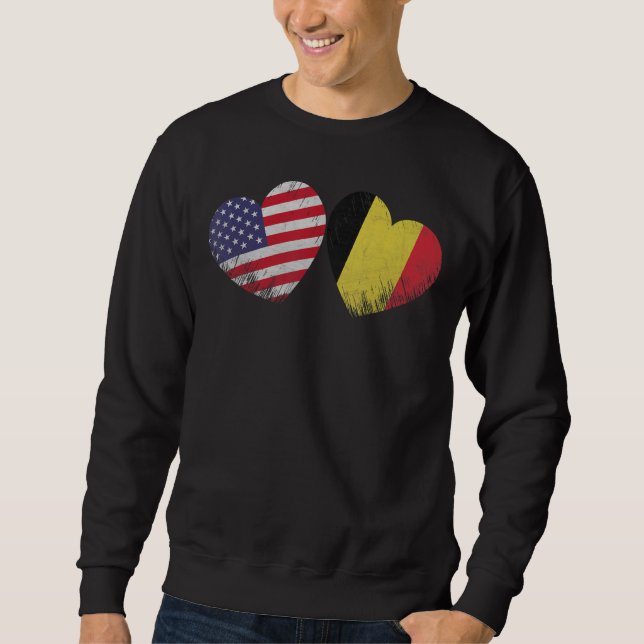 Sudadera Corazón Belice Bandera Americana Familia Patriótic (Anverso)