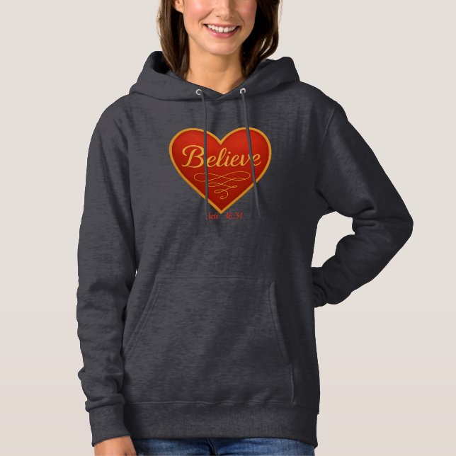 Sudadera Corazón con Cree en Oro (Anverso)