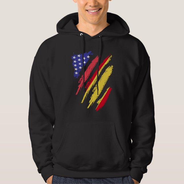 Sudadera Corazón Crecido Patriota Hispanoamericano Bandas d (Anverso)