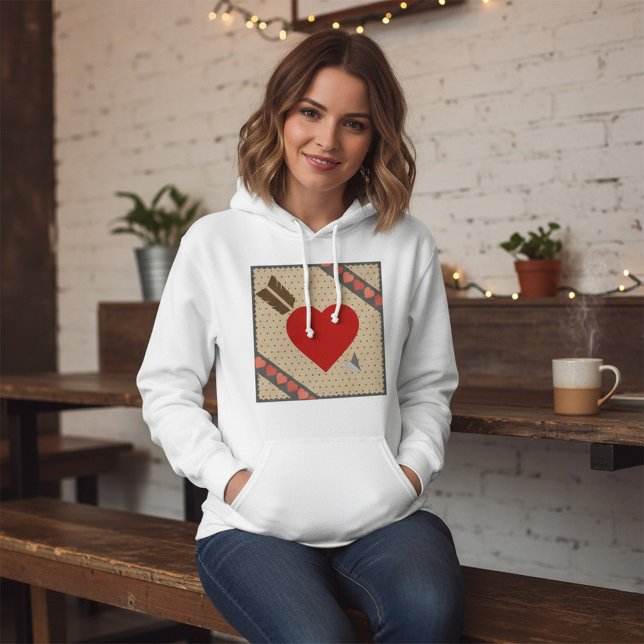Sudadera Corazón Cupido con Flecha Romántico Patrón de San  (Subido por el creador)