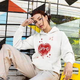 Sudadera Corazón de amor en día de San Valentín rojo