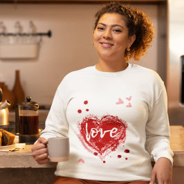 Sudadera Corazón de amor en día de San Valentín rojo