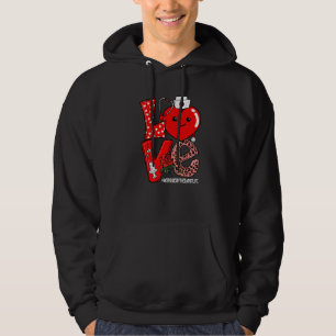 Sudadera Corazón de amor estetoscopio vida terapeuta respir