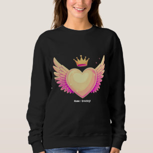 Sudadera Corazón de ángel con alas rosadas de Guay y toque 