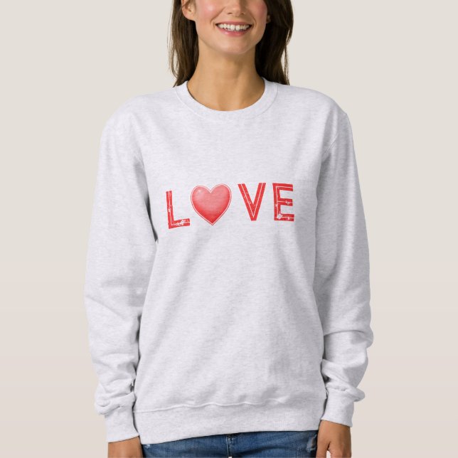 Sudadera Corazón de arcoíris de amor de mujer (Anverso)