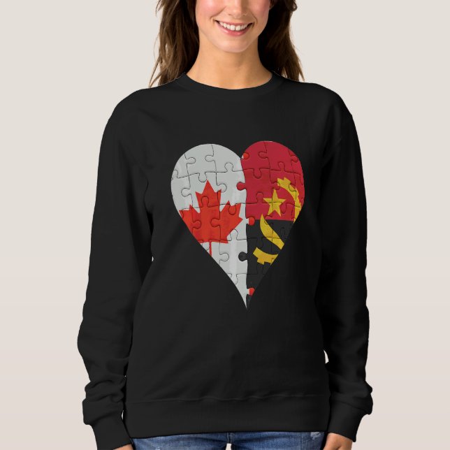 Sudadera Corazón de bandera angoleña canadiense (Anverso)