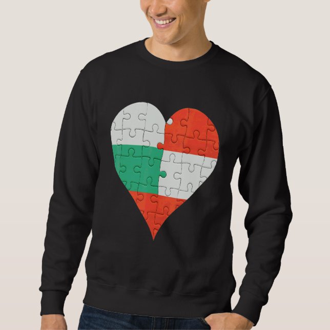 Sudadera Corazón de bandera austriaca búlgara (Anverso)