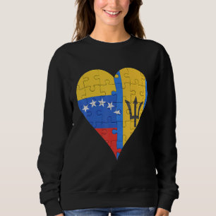 Sudadera Corazón de bandera barbadense venezolana