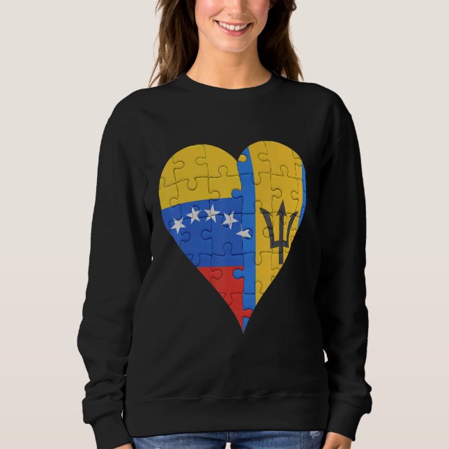Sudadera Corazón de bandera barbadense venezolana (Anverso)