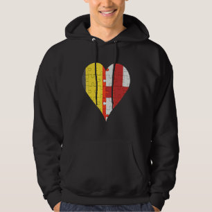 Sudadera Corazón de bandera belga inglesa