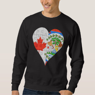 Sudadera Corazón de bandera beliceña canadiense