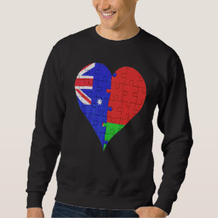 Sudadera Corazón de bandera bielorrusa australiana