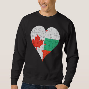 Sudadera Corazón de bandera búlgara de Canadá