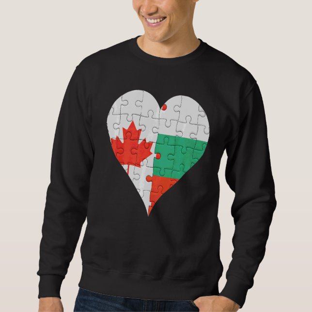 Sudadera Corazón de bandera búlgara de Canadá (Anverso)
