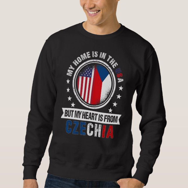 Sudadera Corazón de bandera checa estadounidense de Pa chec (Anverso)