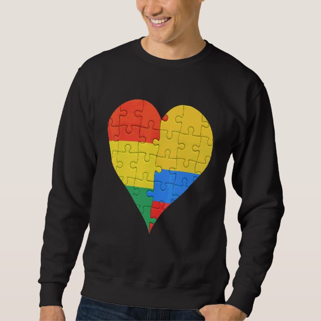 Sudadera Corazón de bandera colombiana de Bolivia (Anverso)
