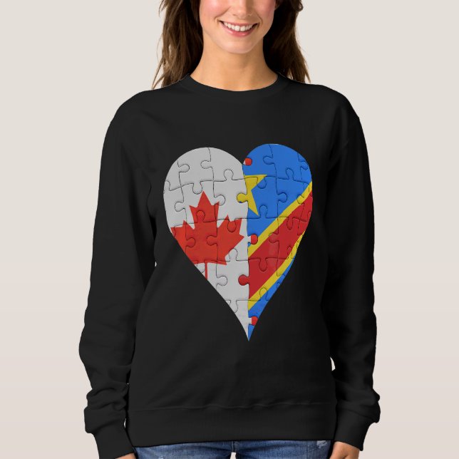 Sudadera Corazón de bandera congolesa canadiense (Anverso)