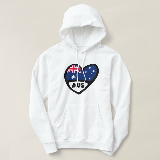 Sudadera Corazón de bandera de Australia (Diseño del anverso)