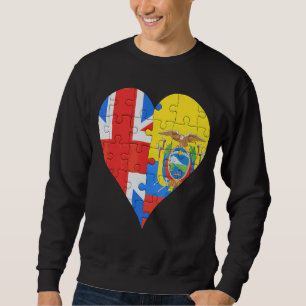 Sudadera Corazón de bandera de Ecuador británico