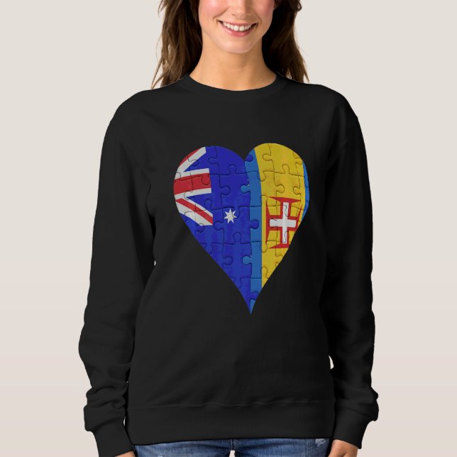 Sudadera Corazón de bandera de Madeira australiana (Anverso)