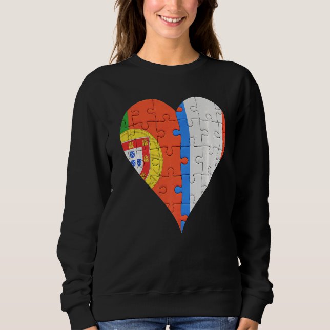 Sudadera Corazón de bandera de Portugal (Anverso)