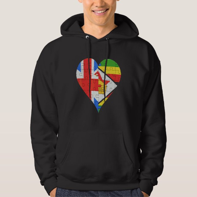 Sudadera Corazón de bandera de Zimbabue (Anverso)