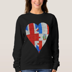 Sudadera Corazón de bandera dominicana británica