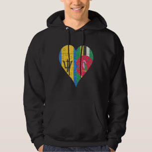 Sudadera Corazón de bandera dominicana de Barbados