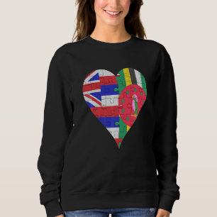 Sudadera Corazón de bandera dominicana hawaiana