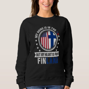 Sudadera Corazón de bandera finlandesa norteamericana de Fi