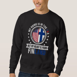 Sudadera Corazón de bandera finlandesa norteamericana de Fi