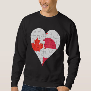 Sudadera Corazón de bandera groenlandés canadiense