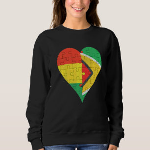 Sudadera Corazón de bandera guyanesa boliviana