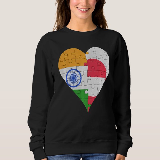 Sudadera Corazón de bandera india groenlandés (Anverso)