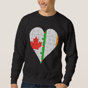 Sudadera Corazón de bandera irlandesa canadiense